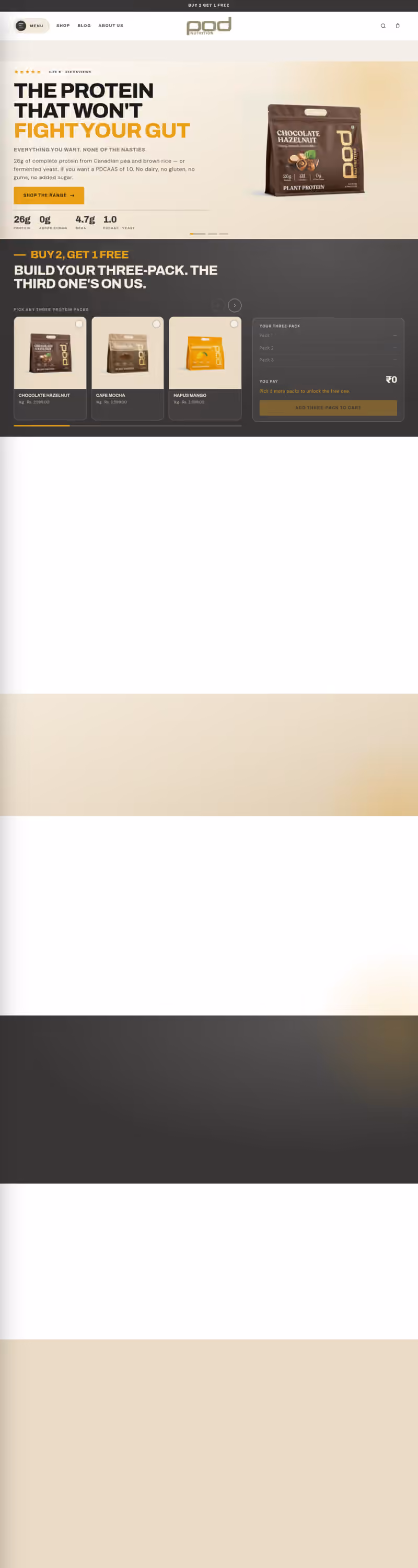 POD Nutrition website screenshot