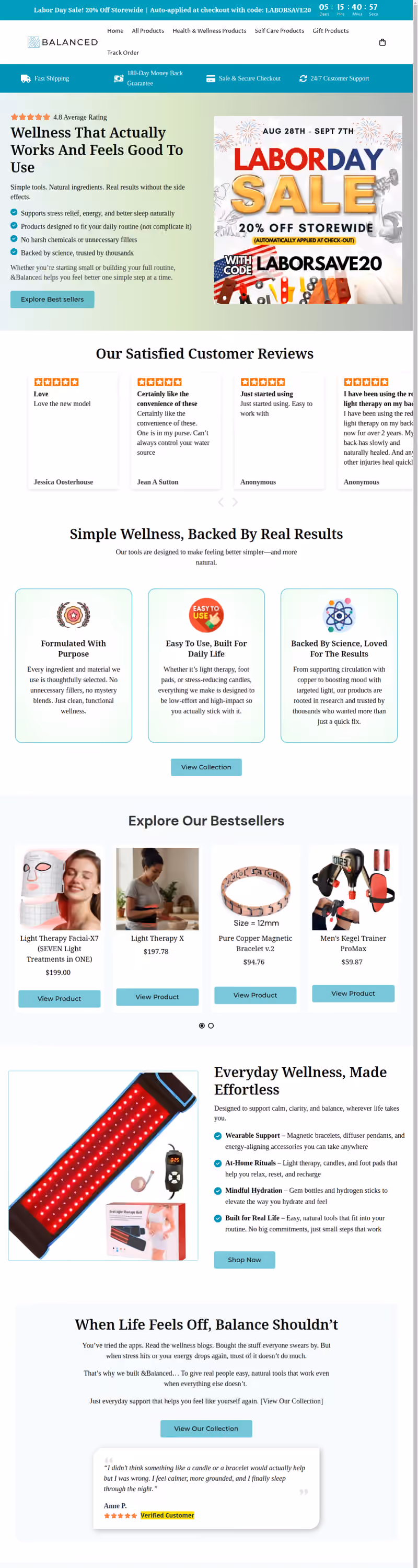 &Balanced website screenshot