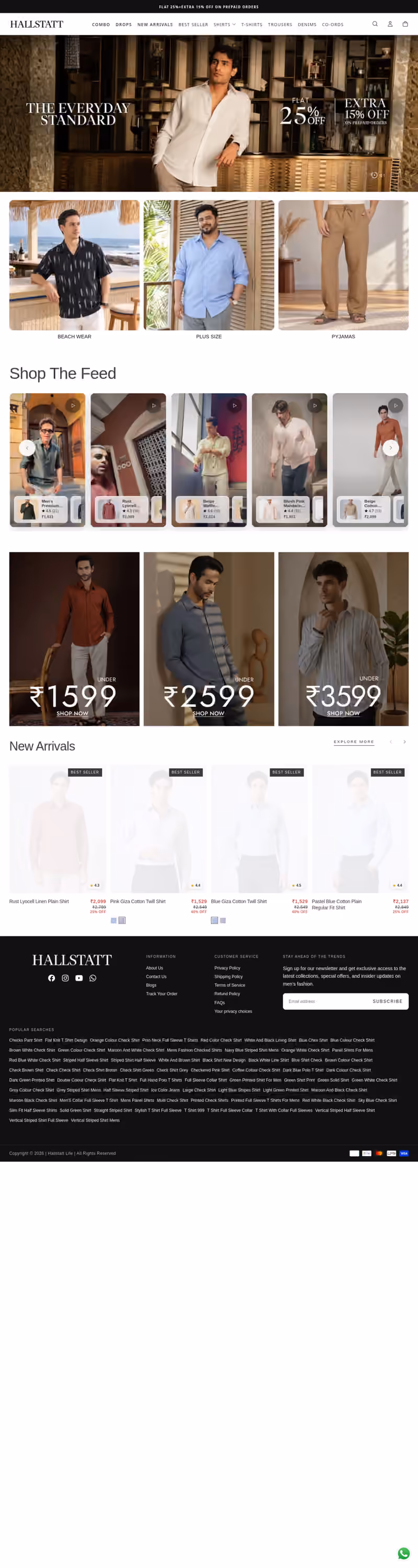 Hallstatt Clothing website screenshot