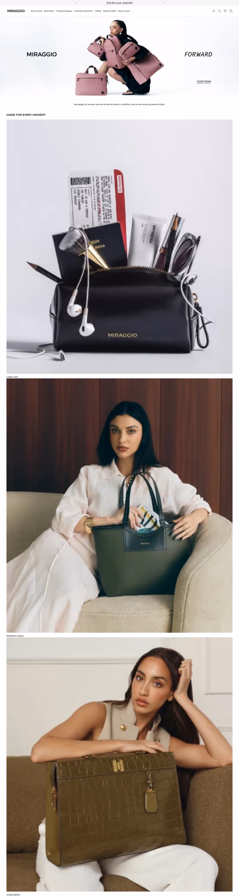 Miraggio Life website screenshot