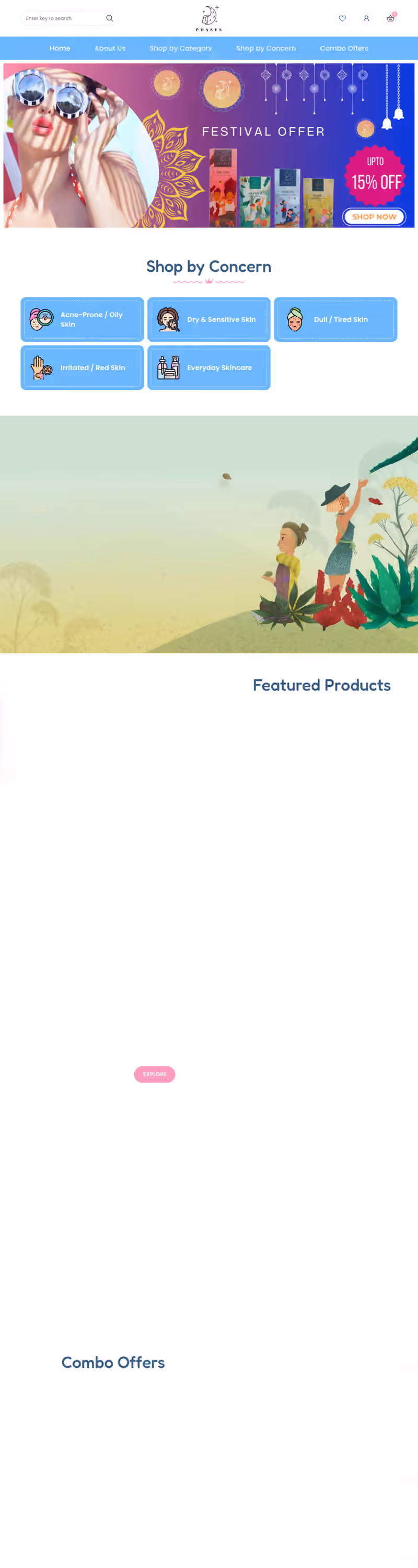 Phases Skin Care website screenshot