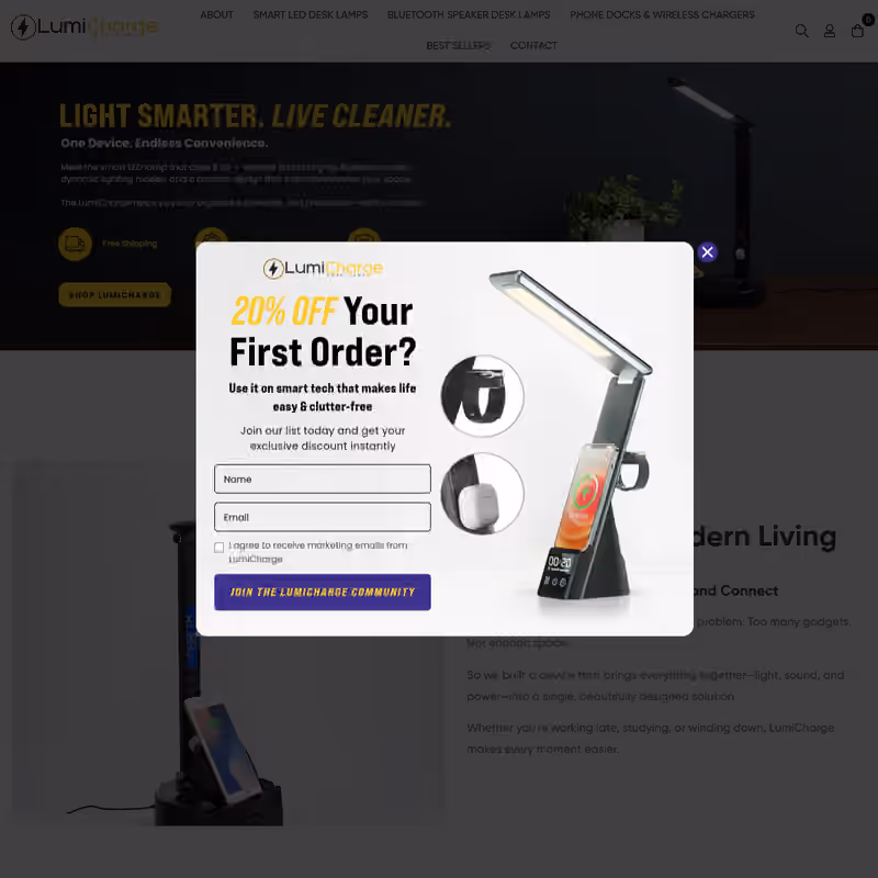 Lumicharge website screenshot