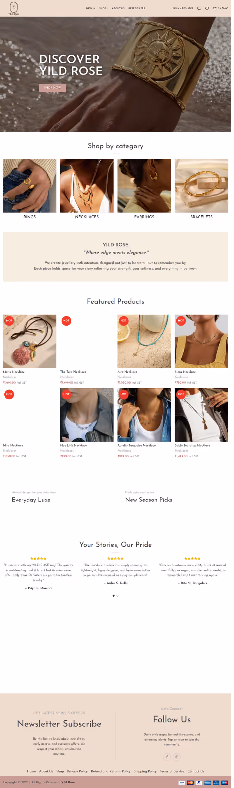 Yild Rose website screenshot